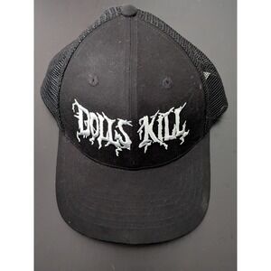 Dolls Kill Hat Adult Snapback Black Mesh Trucker Baseball Cap Goth Halloween